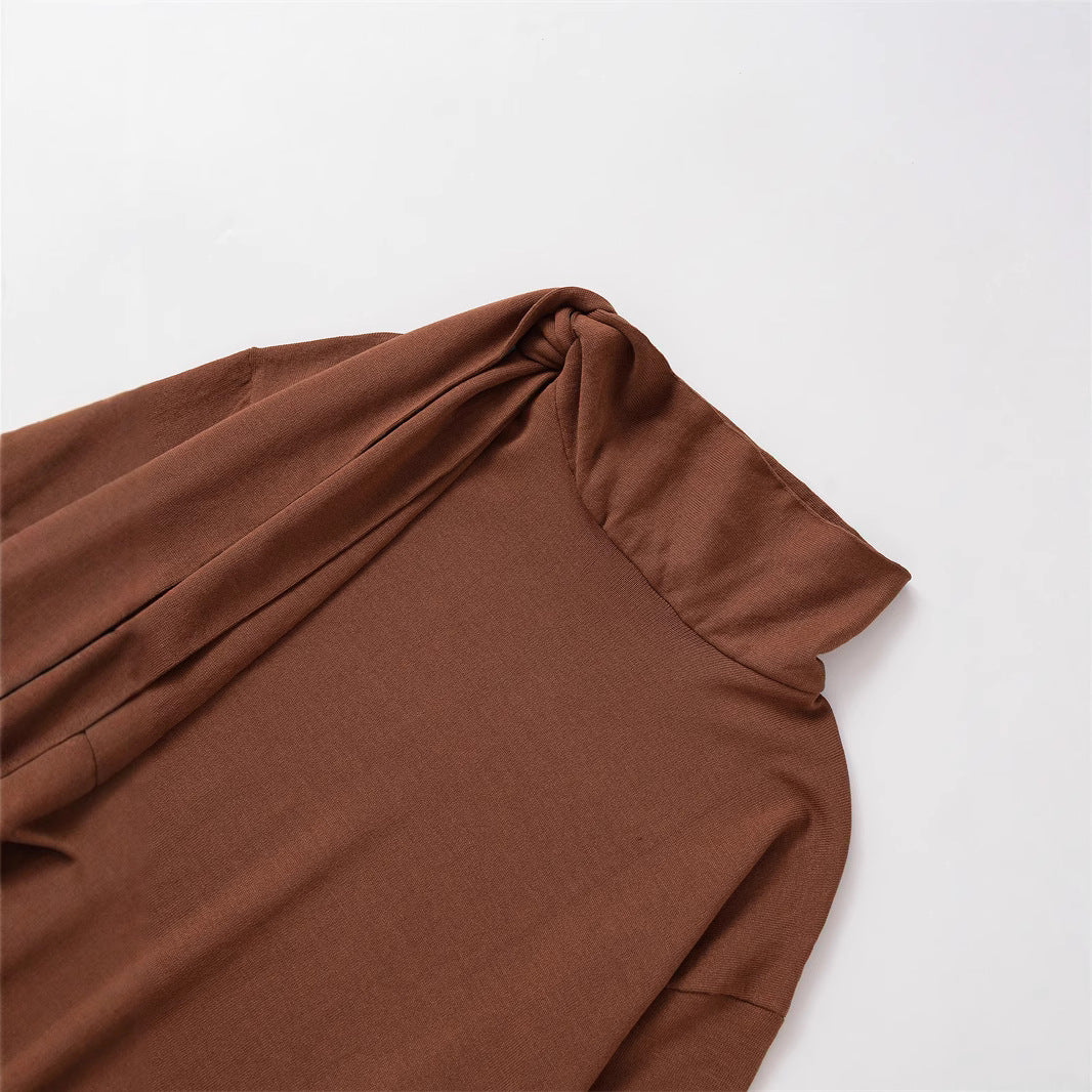 Damen modischer Pullover mit asymmetrischem Kragen Drune