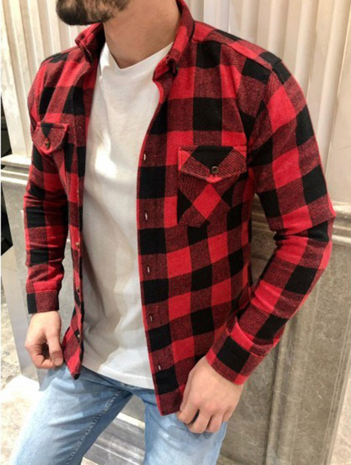 Drune | Hemd Karierter Flanell Relaxed Fit Langärmelig Mit Brusttaschen