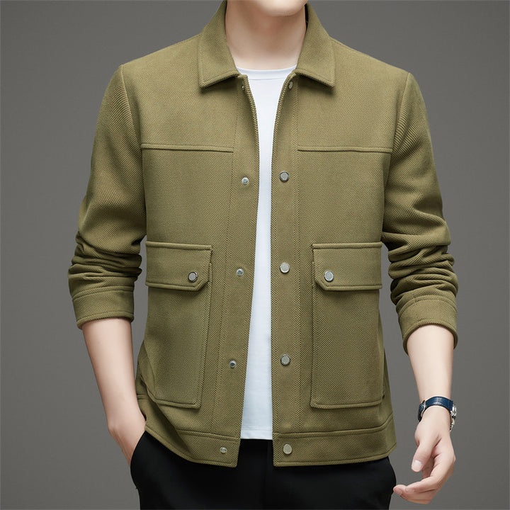 Herren Übergangsjacke mit praktischen Taschen und modernem Karodesign Drune