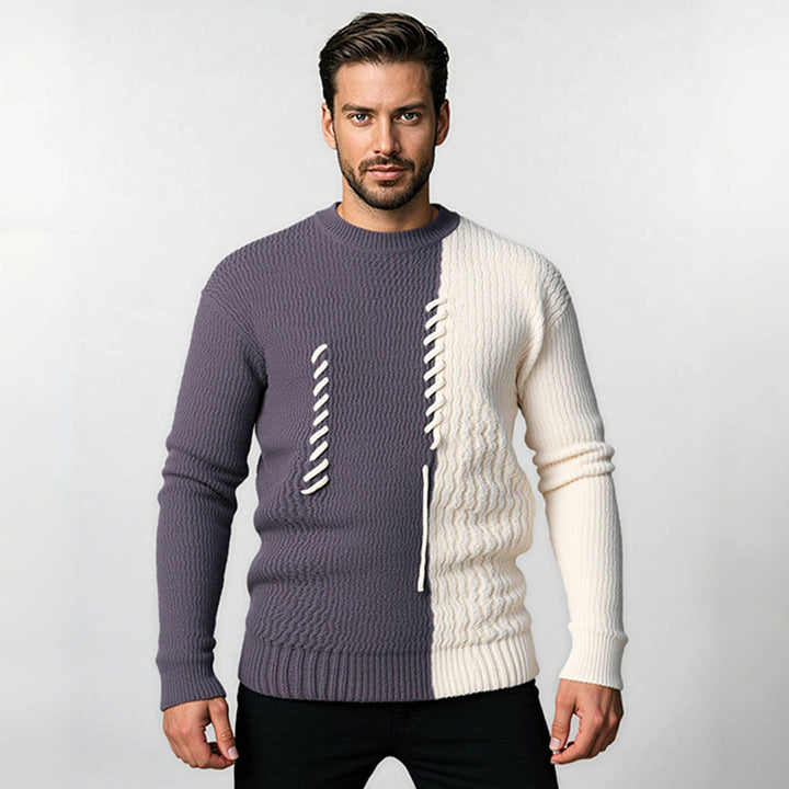 Herren modischer Pullover mit strukturiertem Design und einzigartigen Knotendetails Drune