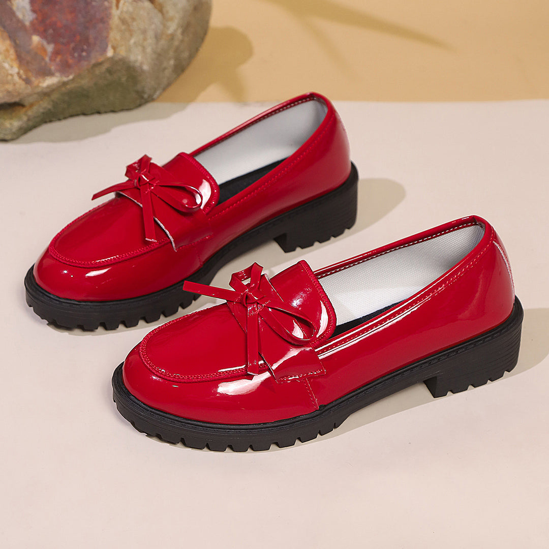 Damen Elegante Lacklederschuhe mit dekorativem Riemchen und rutschfester Sohle Drune