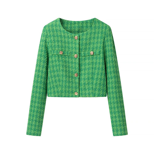Damen modische kurz geschnittene Blazerjacke mit eleganten Knopfdetails Drune