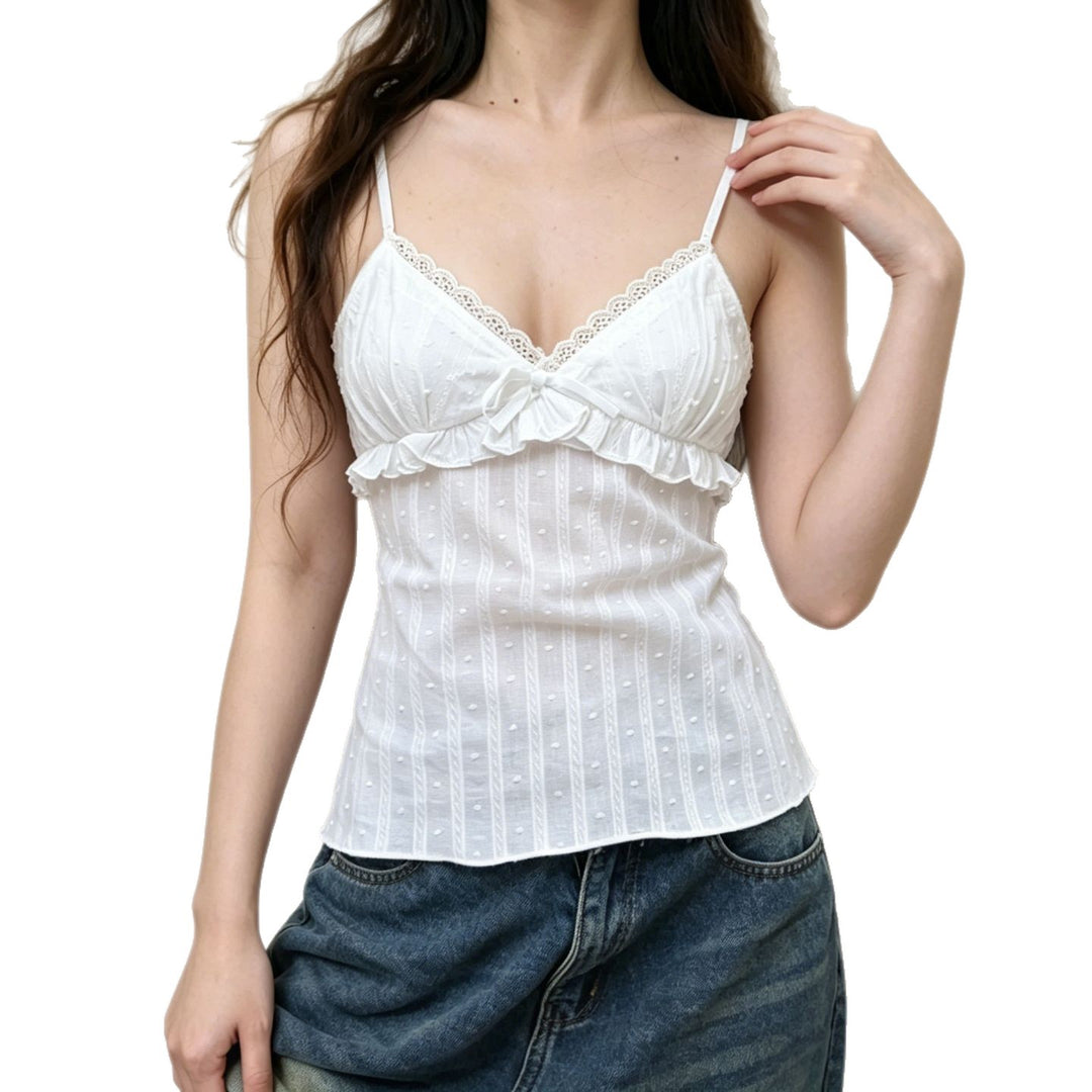Damen Spaghetti-Trägertop mit Rüschendetails und floralem Muster Drune