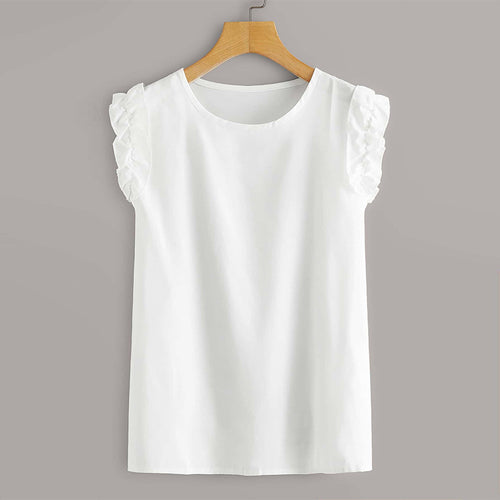 Damen Elegantes und luftiges Oberteil mit Rüschendetails Drune