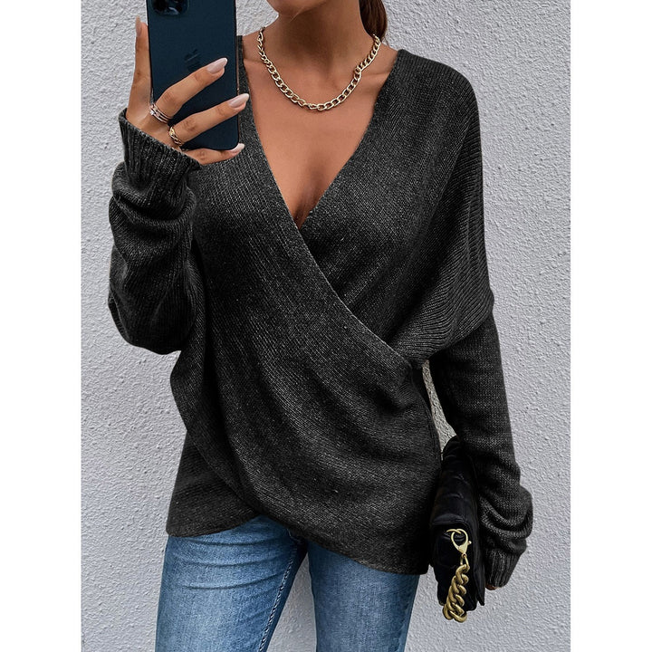 Damen lässiger V-Ausschnitt Pullover Drune