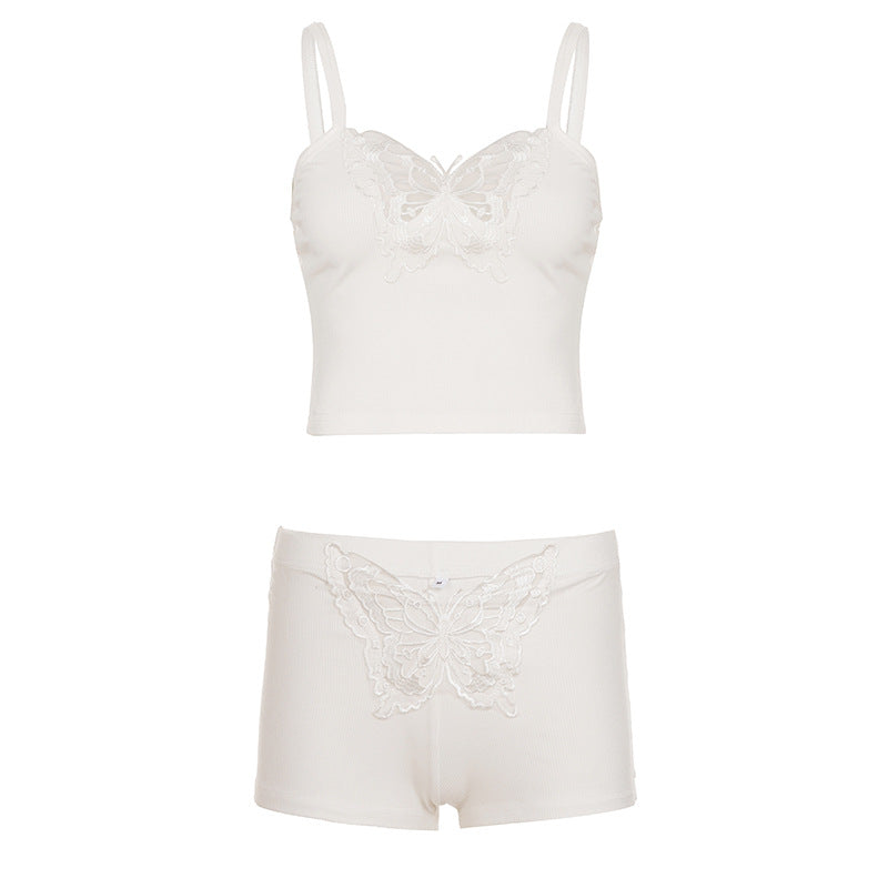 Damen Spitzenwäsche-Set mit Schmetterlingsmuster Drune