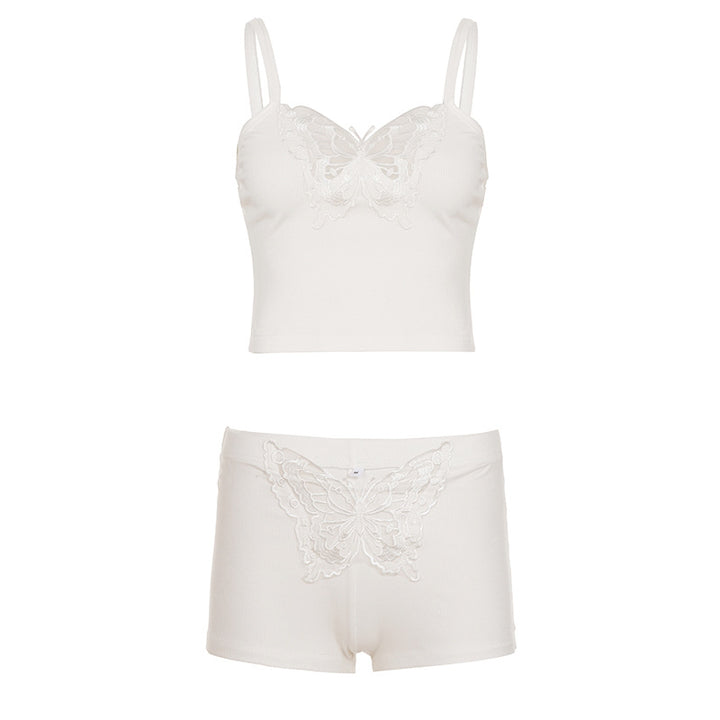 Damen Spitzenwäsche-Set mit Schmetterlingsmuster Drune