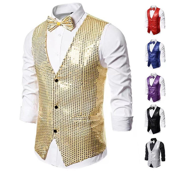 Herren eleganter Anzug mit glitzernden Pailletten und idealem Slim-Fit Drune