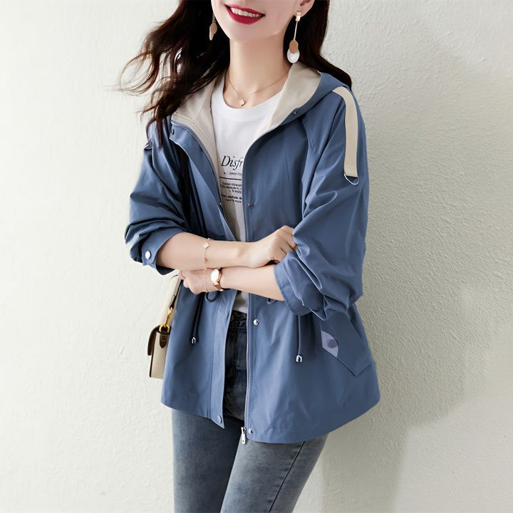 Damen leichte Übergangsjacke mit verstellbarem Kapuzendesign Drune