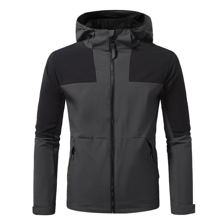 Herren funktionale Outdoor-Jacke mit verstellbarem Kapuzenbereich Drune