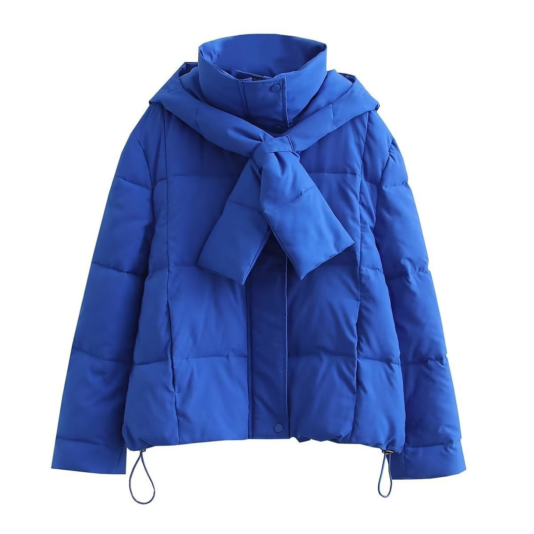 Damen Steppjacke mit hochgeschlossenem Kragen und kontrastierendem Bindegürtel Drune