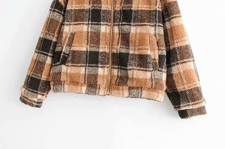 Damen Kuschelige Flanelljacke im karierter Design Drune