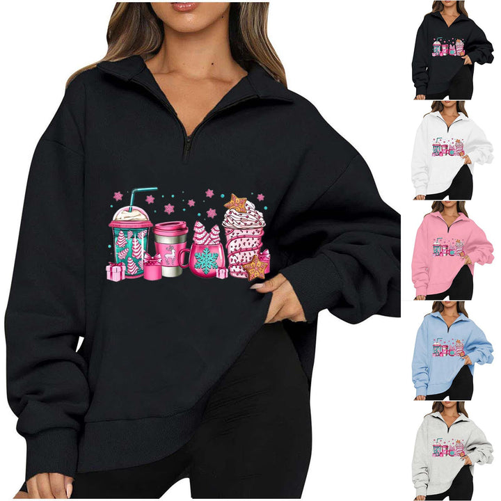 Damen Sweatshirt mit halbhohem Kragen Drune