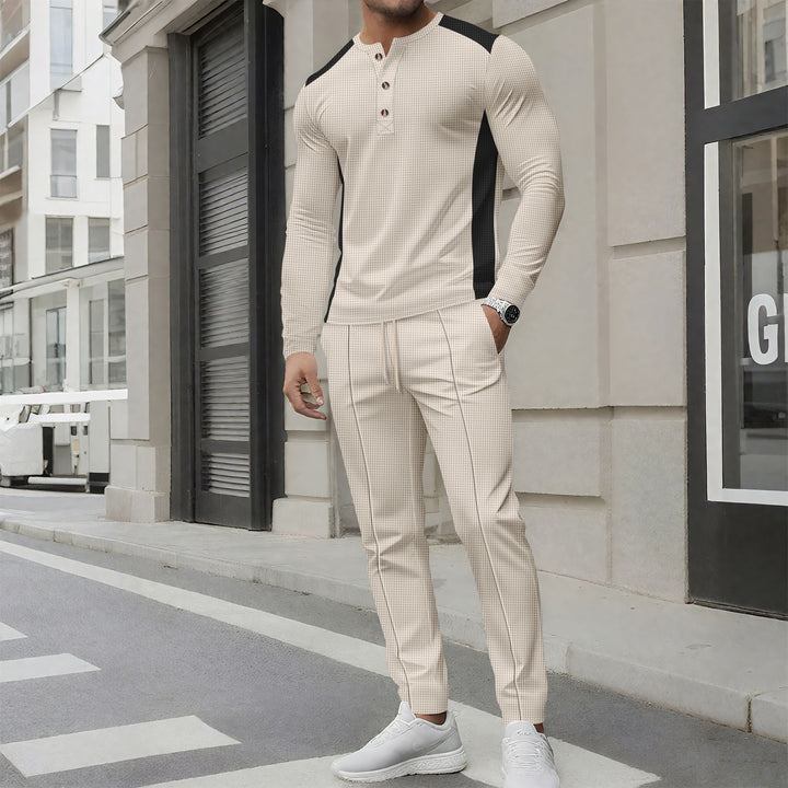 Herren Sportanzug mit moderner Knopfleiste und atmungsaktivem Material Drune
