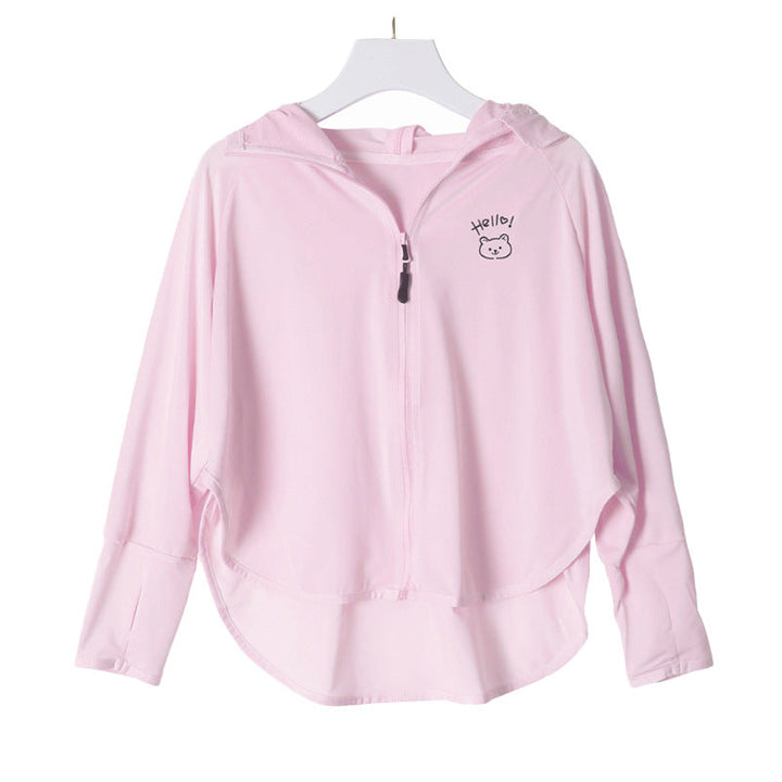 Mädchen multifunktionale Sonnen-Schutzjacke mit Kapuze Drune