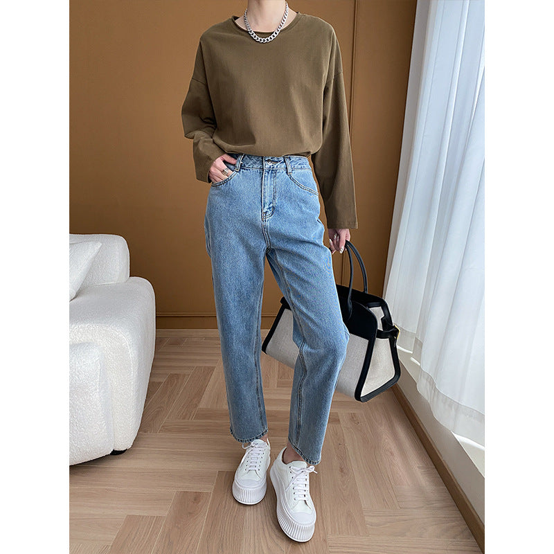 Damen Vintage High-Waist Jeans mit lässiger Passform Drune
