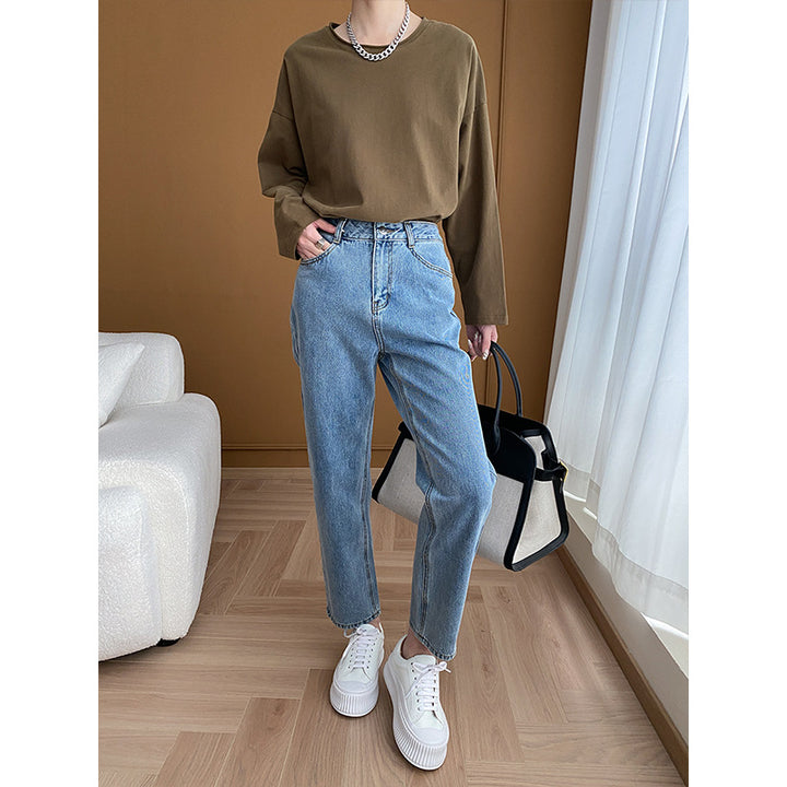 Damen Vintage High-Waist Jeans mit lässiger Passform Drune