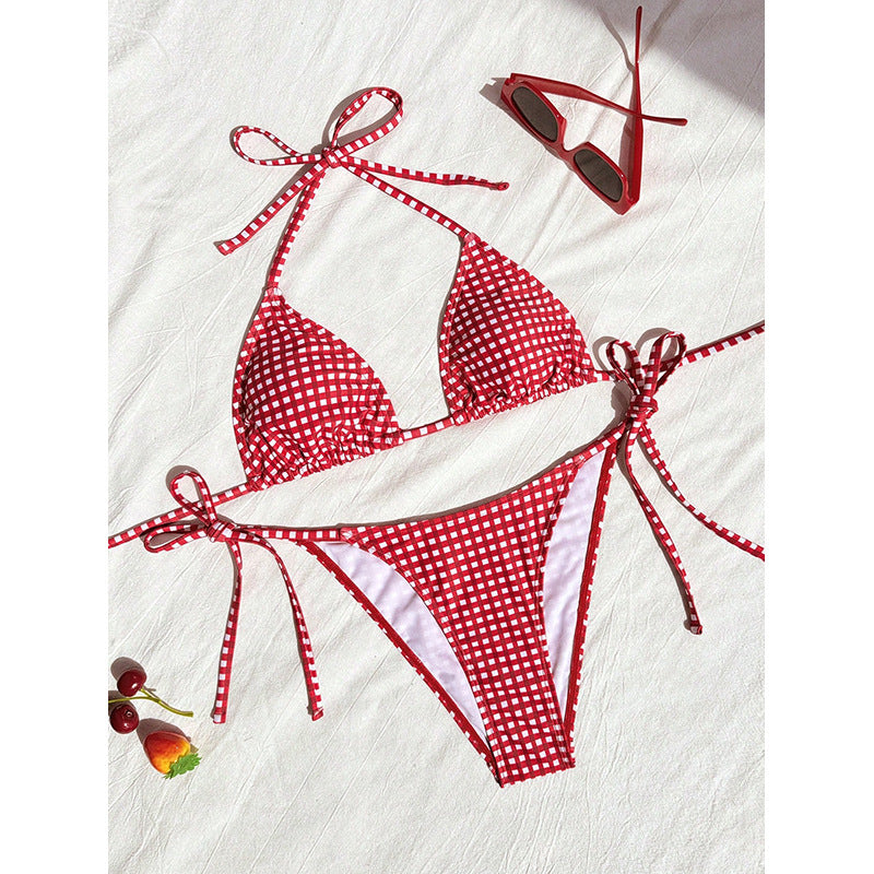 Damen Triangel-Bikini mit Animal-Print Drune