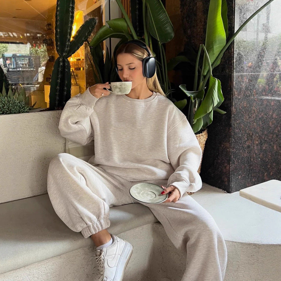 Damen oversized Sweat-Set mit Bündchen Drune