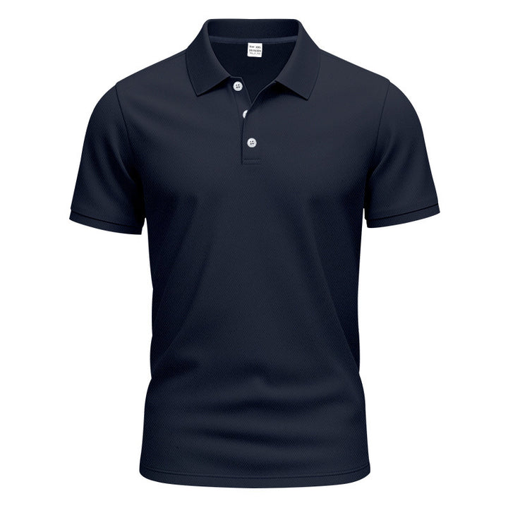 Herren nan Polokragen-Shirt mit schlanker Passform, atmungsaktiver Meshstruktur und flacher Zwei-Knopfleiste Drune