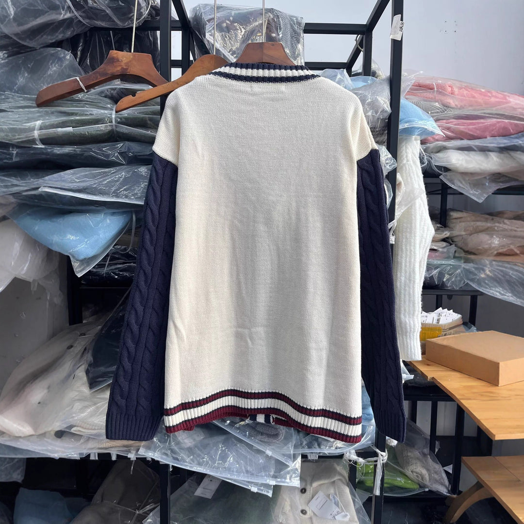 Damen Strickcardigan mit V-Ausschnitt und raffiniertem Muster Drune