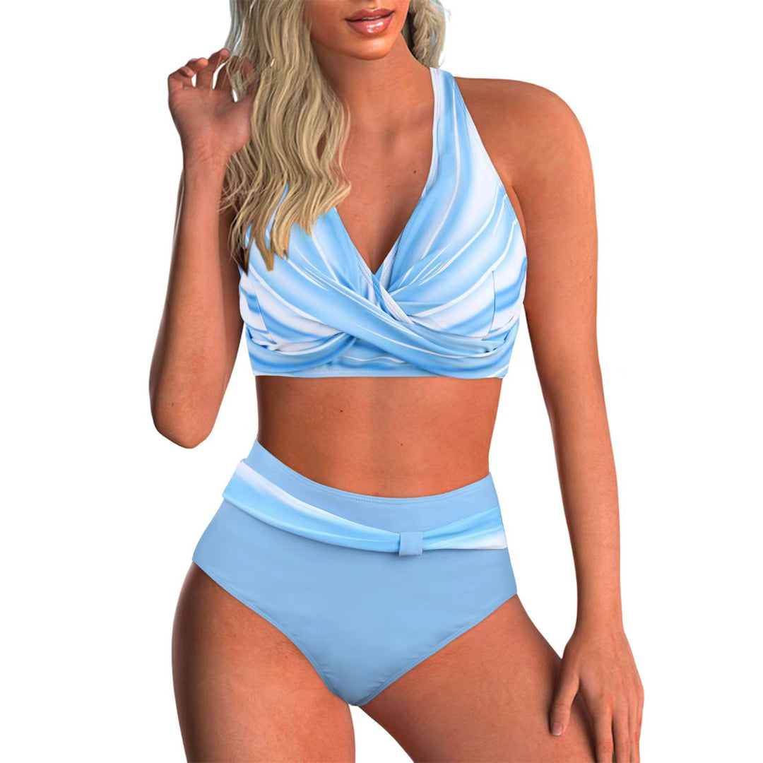 Damen Hochtailliertes Bikiniset mit Wickeloberteil Drune