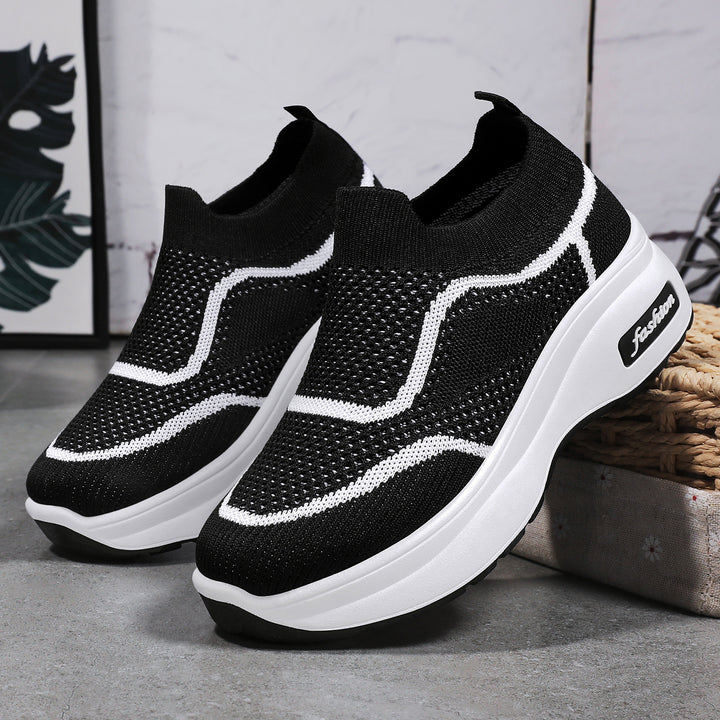 Damen nan ultraleichter Strick-Slip-On mit ergonomischer Keilsohle und herausnehmbarem Komforteinlagenfach Drune