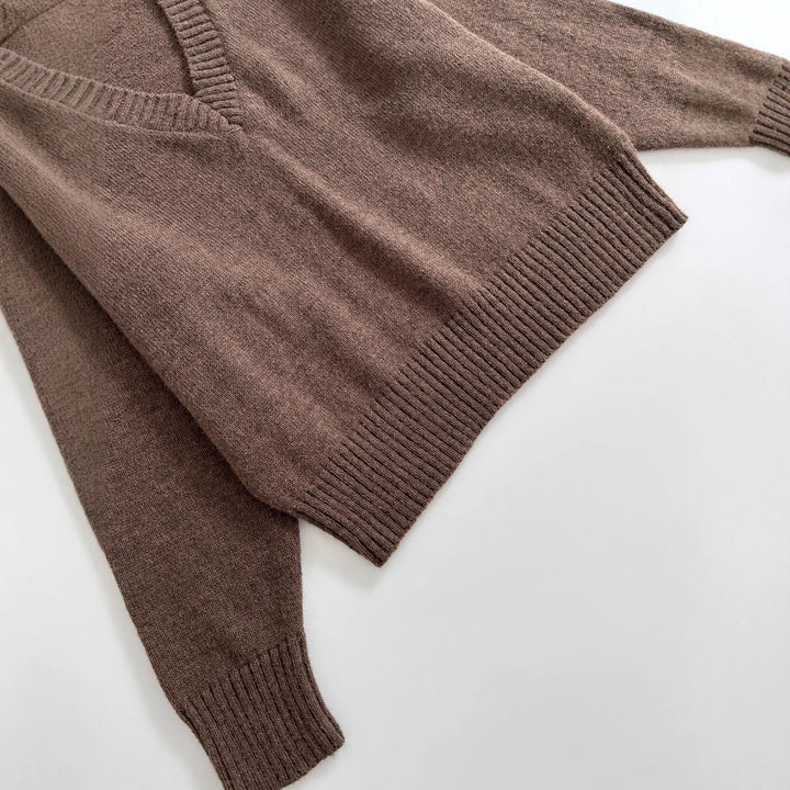 Damen lässiger V-Ausschnitt Pullover Drune