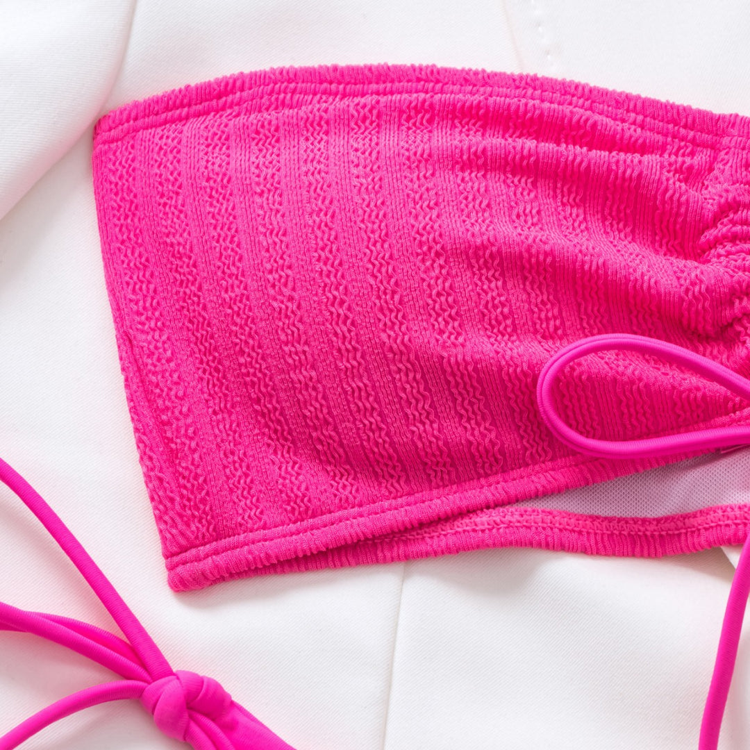 Damen Bandeau-Bikini mit Raffung Drune