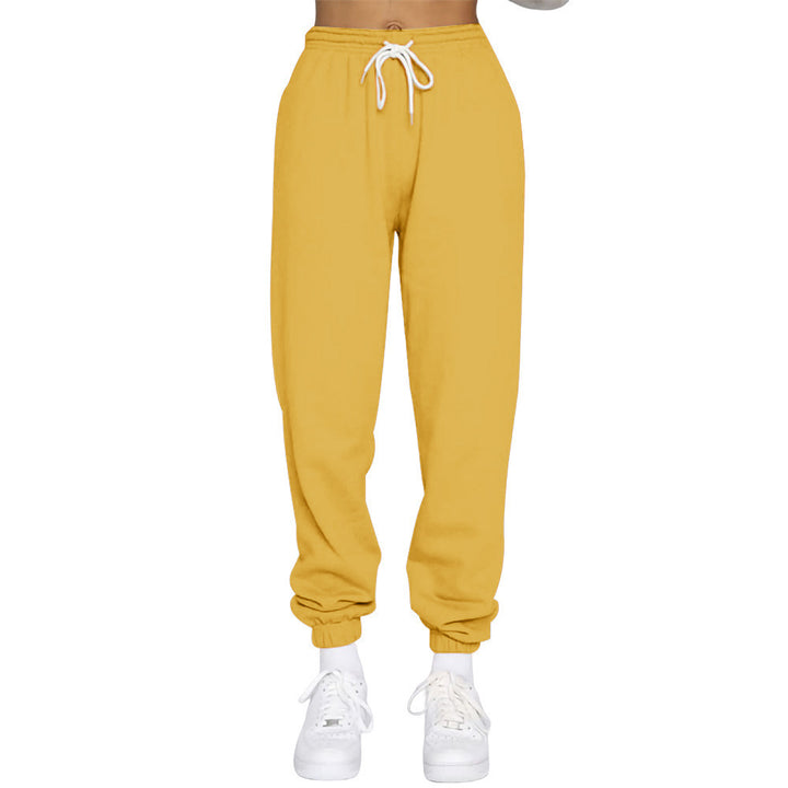 Damen nan High‑Waist Relax-Jogginghose mit elastischem Komfortbund, Kordelzug und gerippten Knöchelbündchen Drune
