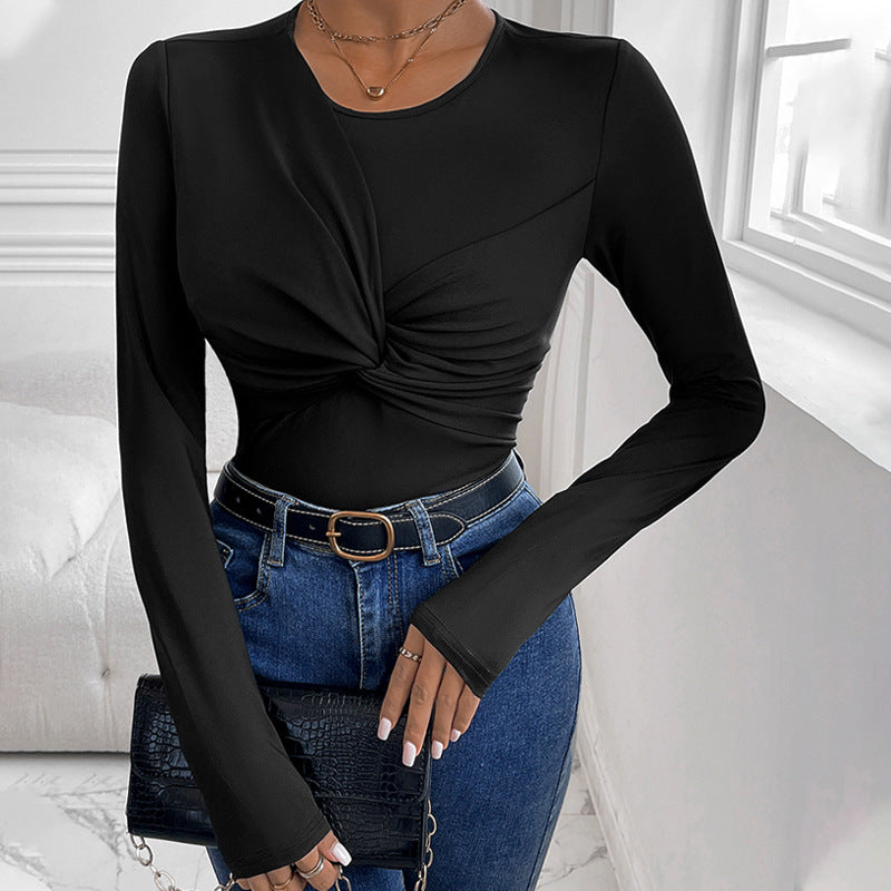Damen figurbetontes Oberteil mit twist Design Drune