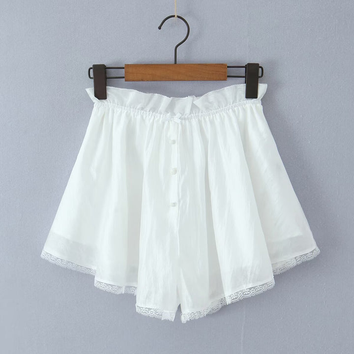 Damen luftige Shorts mit feinen Spitzenakzenten Drune