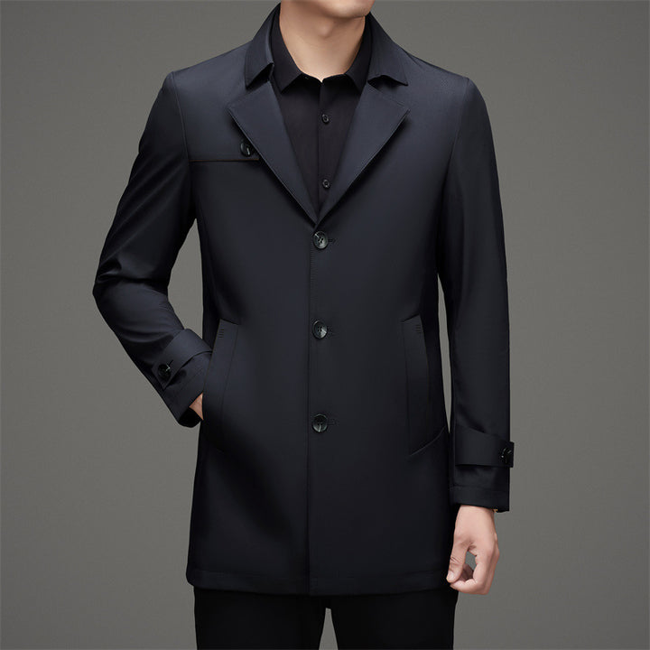 Herren Trenchcoat mit modischem Schnitt und funktionalen Taschen Drune