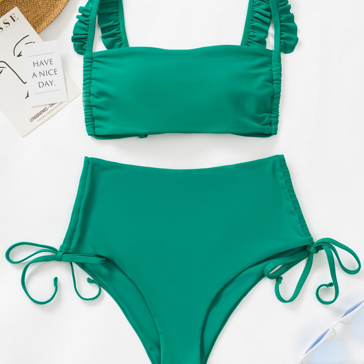 Damen Bandeau-Bikini mit verspielten Rüschen Drune