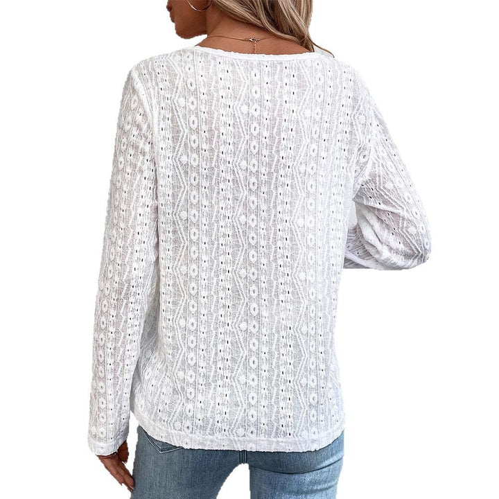 Damen Langarmshirt mit nostalgischem Knopfdetail Drune