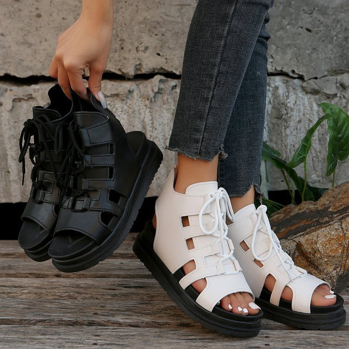 Damen Sportliche Sandalen mit atmungsaktiver Oberflächenstruktur und bequemem Absatz Drune