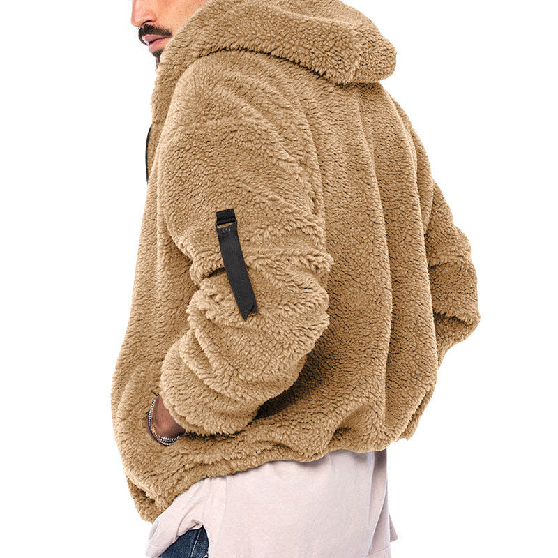 Herren Kuschelige Fleecejacke mit Kapuze und praktischen Reißverschlusstaschen Drune