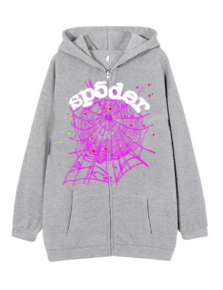 Damen Kapuzenjacke und Jogginghose Set mit einzigartigem Spinnennetzdesign Drune
