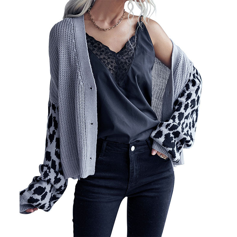 Damen Strickjacke mit animalischem Muster und lässigem Schnitt Drune