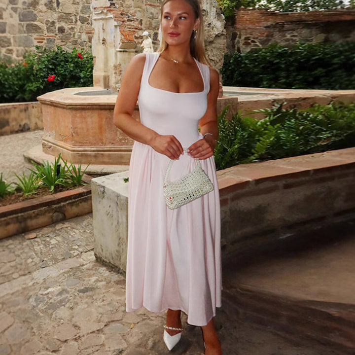 Damen Fließendes Maxikleid mit raffiniertem Schnitt Drune