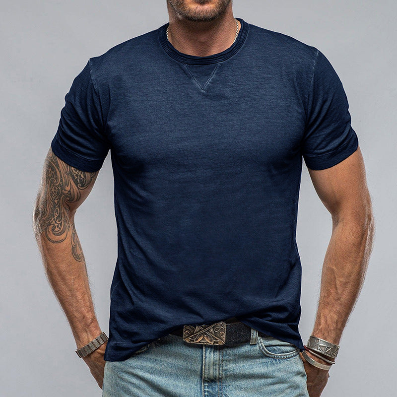 Herren Rundhals T-Shirt aus weichem Baumwollgemisch mit lässigem Schnitt Drune