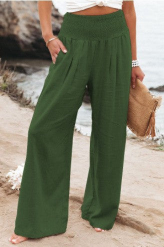 Damen Leichte und weite Sommerhose mit elastischem Bund Drune