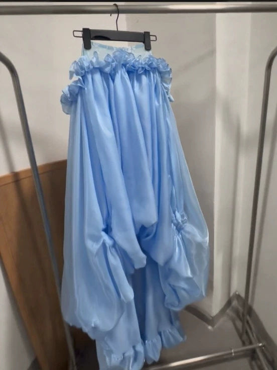 Damen Off-Shoulder Maxi-Kleid aus fließendem Chiffon Drune