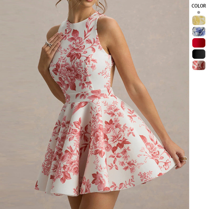 Damen Festliches Minikleid mit schwingendem Rock und raffinierten Cut-Outs Drune