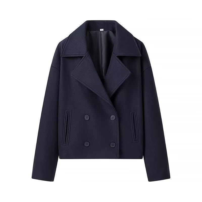 Damen elegante Wolljacke mit doppelter Knopfleiste und modernen Details Drune