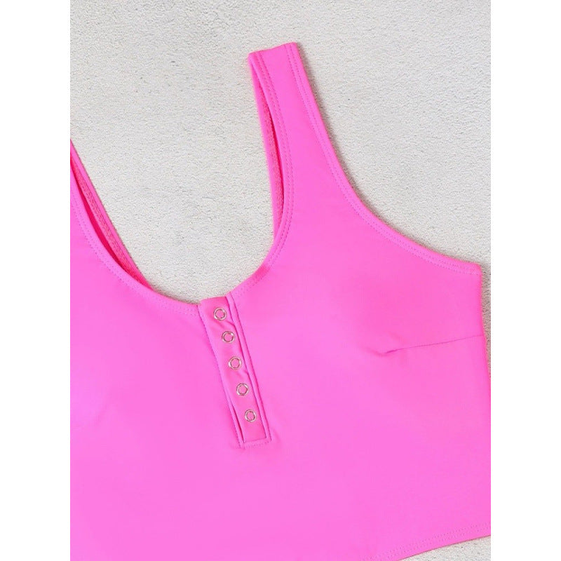 Damen Bikini-Set mit modischem Cropped-Oberteil und hoch geschnittenem Unterteil Drune