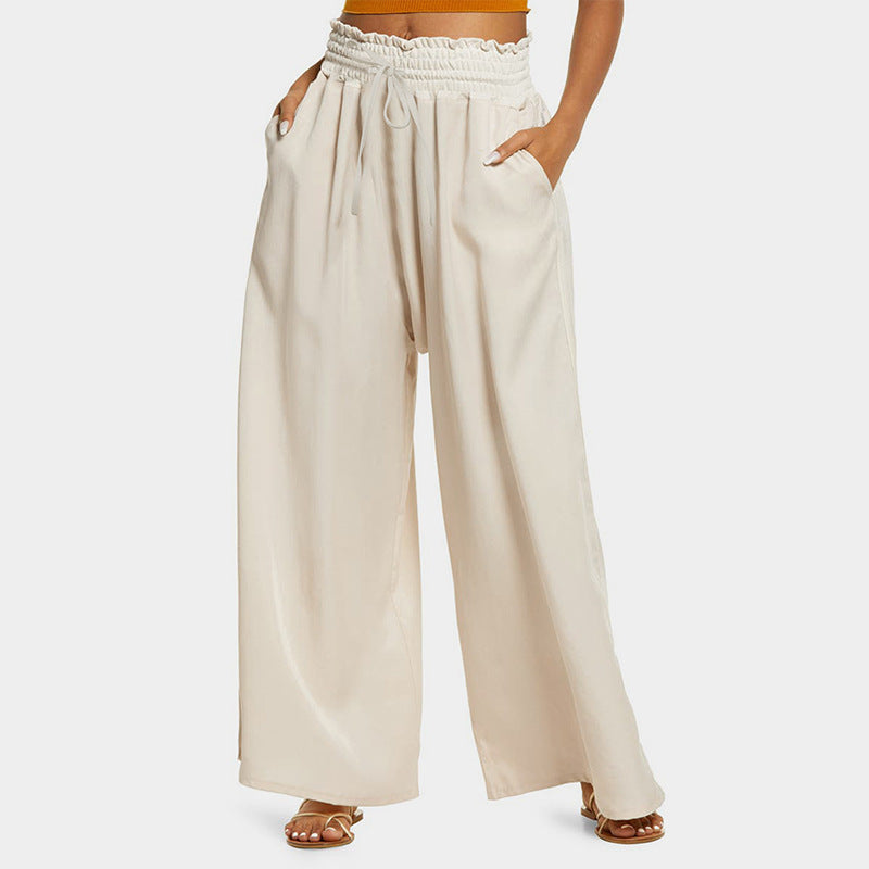Damen Weite Palazzo-Hose mit elastischem Bund und praktischen Taschen Drune