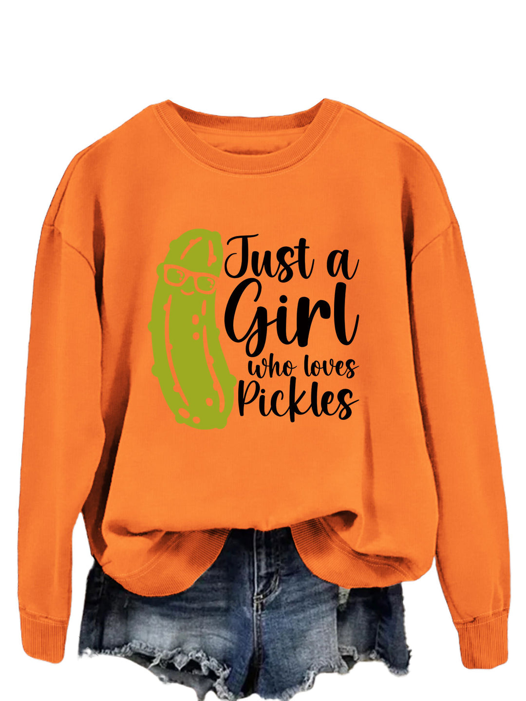 Damen Sweatshirt mit humorvollem Gurkenmotiv und lässigem Schnitt Drune