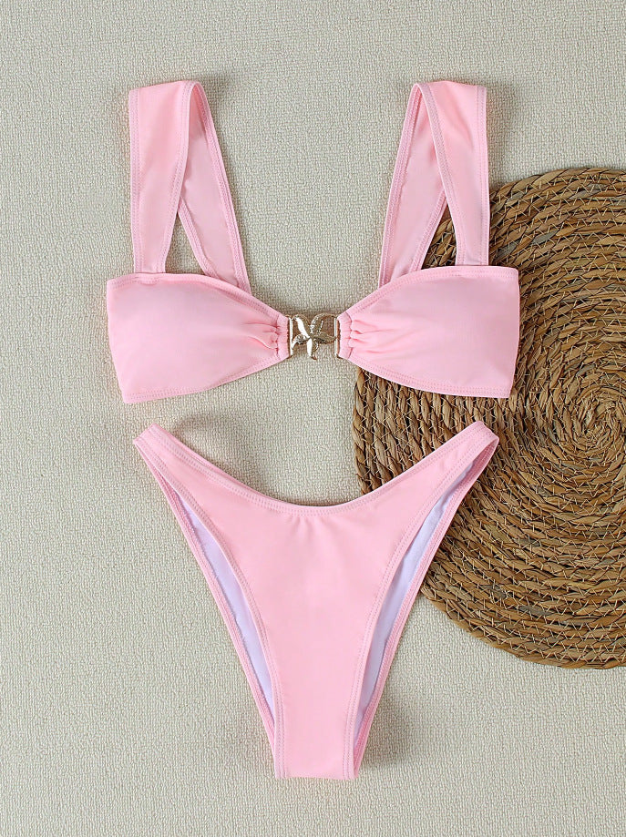 Damen Bikini-Set mit elegantem Knoten-Detail und hochwertigem Bindemuster Drune