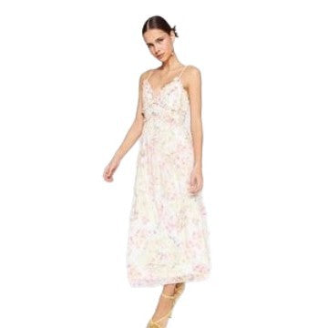 Damen Maxikleid mit floralen Mustern und fließendem Schnitt Drune